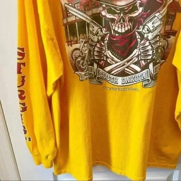 Sturgis 2011 South Dakota Motorcycle Rally Long Sleeve T-Shirt Yellow 3XL - Picture 8 of 16